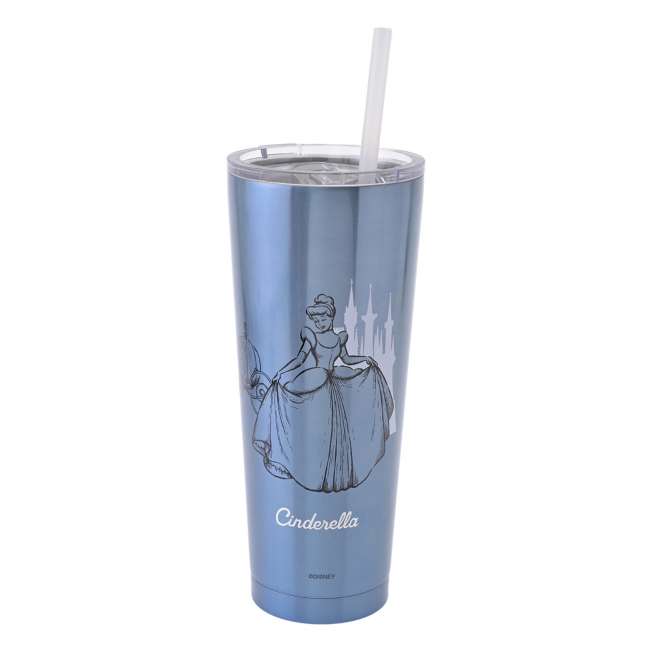 Vaso de acero inoxidable de Cenicienta con bombilla