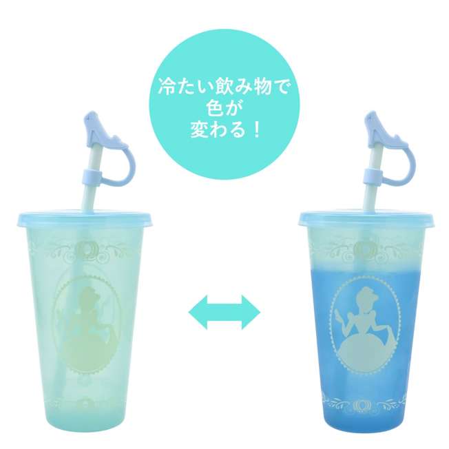 Vaso con bombilla cambia de color de Cenicienta