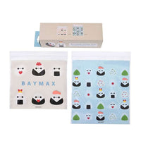 Bolsas con cierre de Baymax y diseño de bolitas de arroz