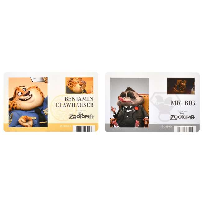 Set de 4 stickers estilo tarjeta de identificación de Zootopia