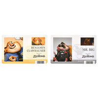 Set de 4 stickers estilo tarjeta de identificación de Zootopia