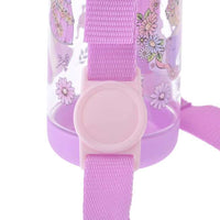 Botella infantil transparente de Rapunzel con correa
