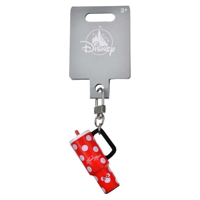Llavero miniatura de vaso con bombilla de Minnie Mouse
