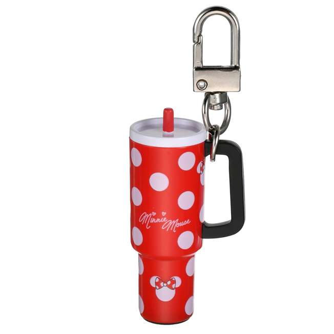 Llavero miniatura de vaso con bombilla de Minnie Mouse