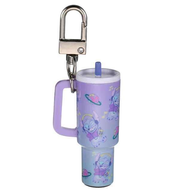 Llavero de Stitch con diseño de vaso con bombilla