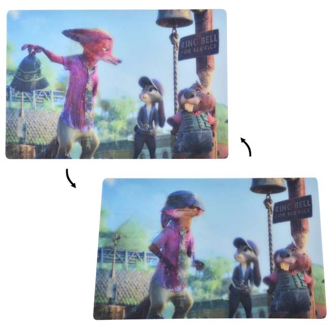 Postal lenticular de Zootopia 2: Nick, Judy y Nibbles
