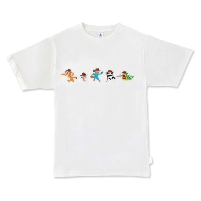 Polera blanca Phineas and Ferb con agentes bordados
