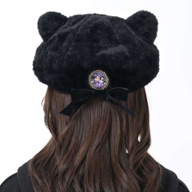 Boina negra con orejas de Minnie y Figaro