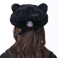 Boina negra con orejas de Minnie y Figaro
