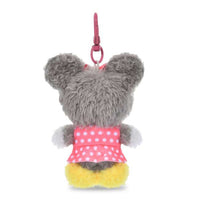 Llavero de peluche plano de Minnie con cuentas perladas