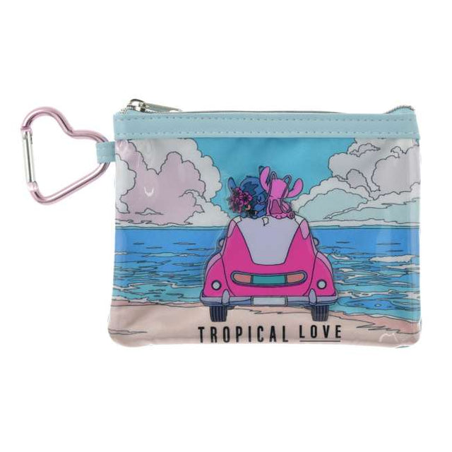 Estuche plano de Stitch y Angel con mosquetón