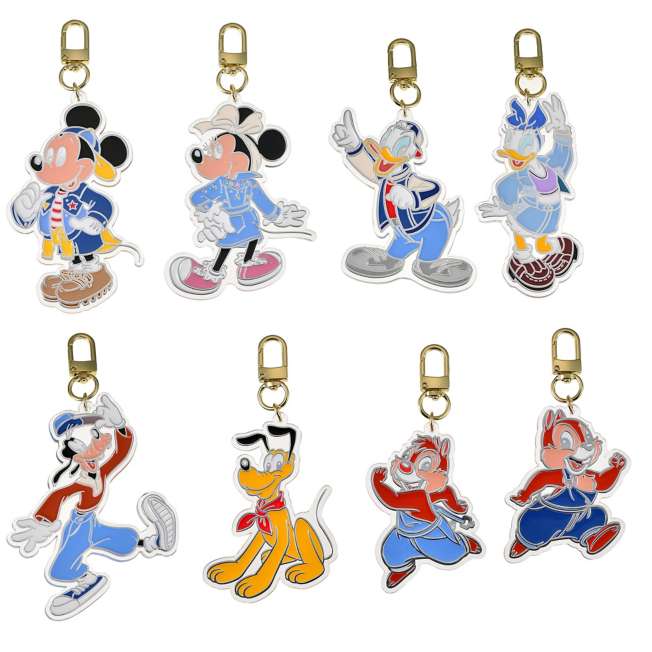 Llavero sorpresa Mickey & Friends estilo denim ochentero