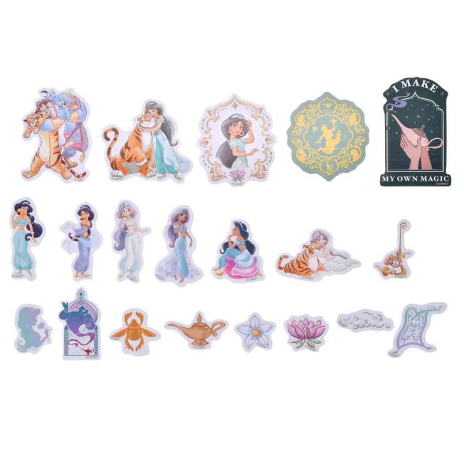 Stickers de Aladdin en estuche: colección de 20
