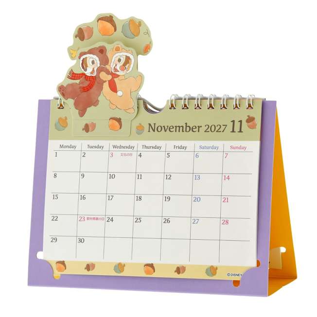 Calendario de escritorio pop-up Chip y Dale 2027