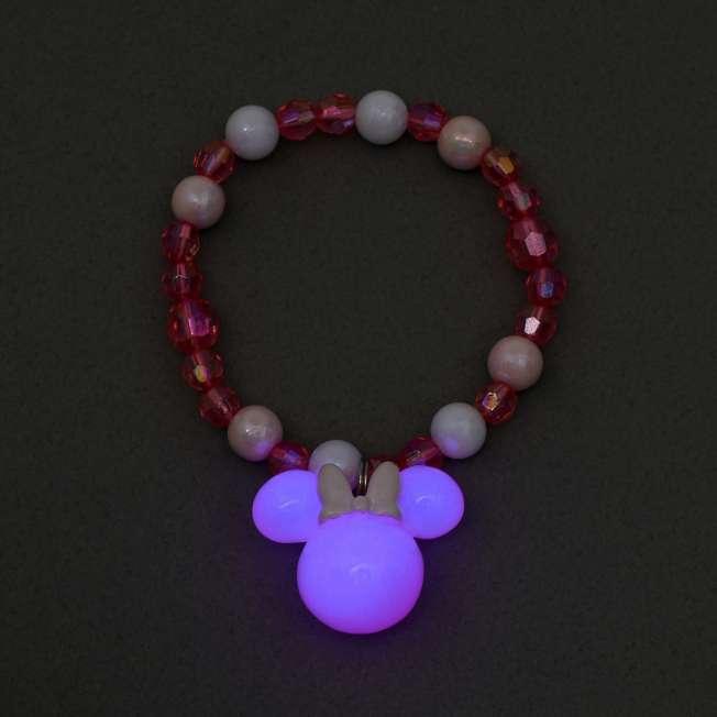 Pulsera infantil de cuentas luminiscentes de Minnie