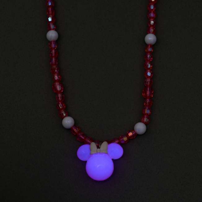 Collar infantil de cuentas luminiscentes de Minnie Mouse