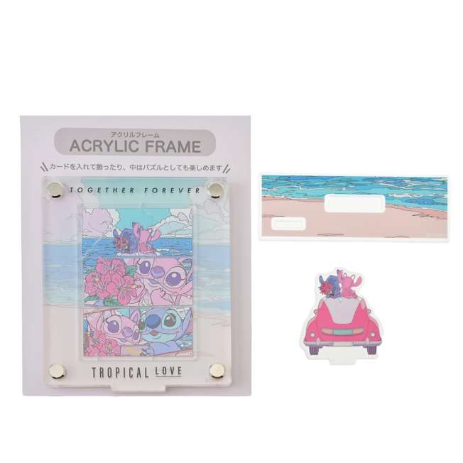 Puzzle y soporte acrílico de Stitch y Angel