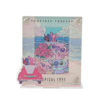 Puzzle y soporte acrílico de Stitch y Angel