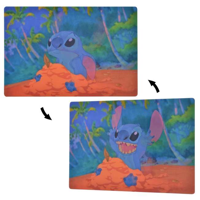 Postal lenticular de Stitch: castillo de arena
