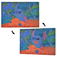 Postal lenticular de Stitch: castillo de arena