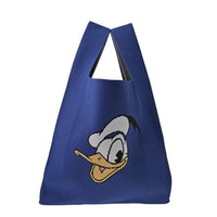 Bolso tote tejido con rostro del Pato Donald