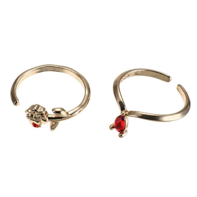 Set de 2 anillos La Bella y la Bestia