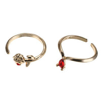 Set de 2 anillos La Bella y la Bestia