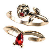 Set de 2 anillos La Bella y la Bestia