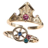 Set de anillos de Aurora: tiara y rueca