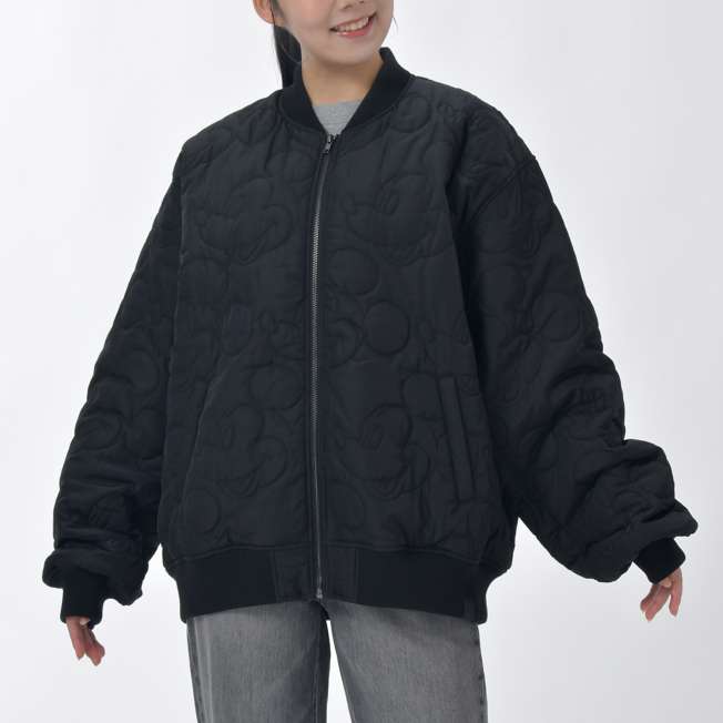 Chaqueta acolchada negra con rostro de Mickey