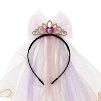 Diadema infantil de Rapunzel con velo y cinta