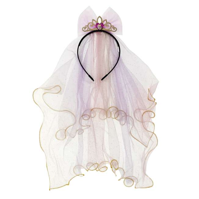 Diadema infantil de Rapunzel con velo y cinta