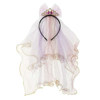 Diadema infantil de Rapunzel con velo y cinta