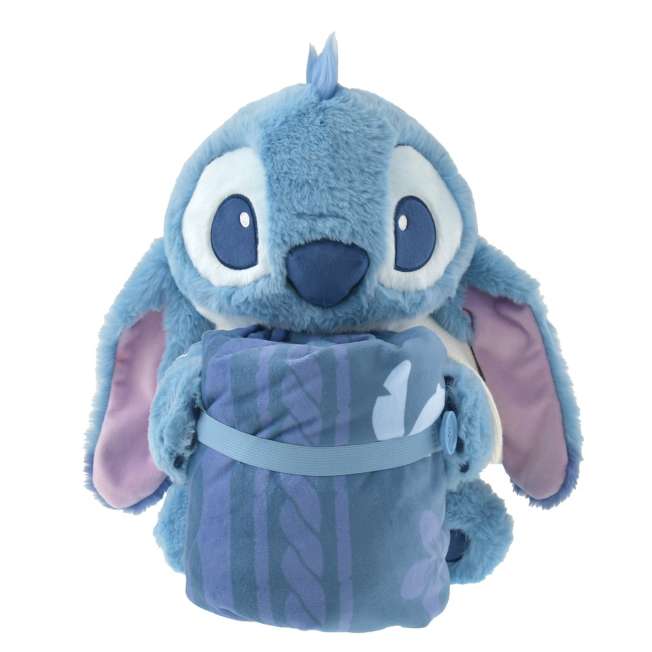 Manta con peluche de Stitch y bufanda tejida
