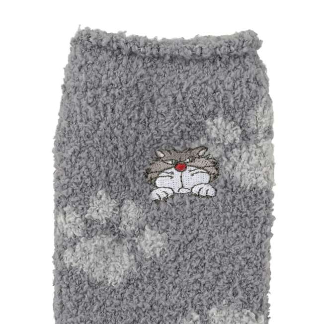 Calcetines de casa de Lucifer con huellitas, gris