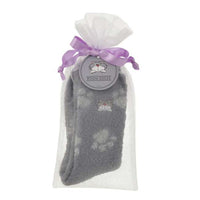 Calcetines de casa de Lucifer con huellitas, gris