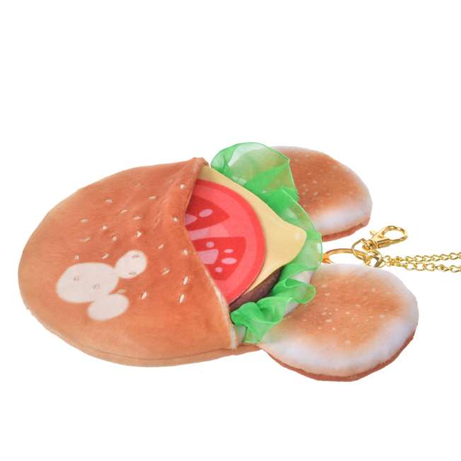 Llavero de peluche Mickey Mouse con bolsillo de hamburguesa