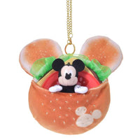 Llavero de peluche Mickey Mouse con bolsillo de hamburguesa