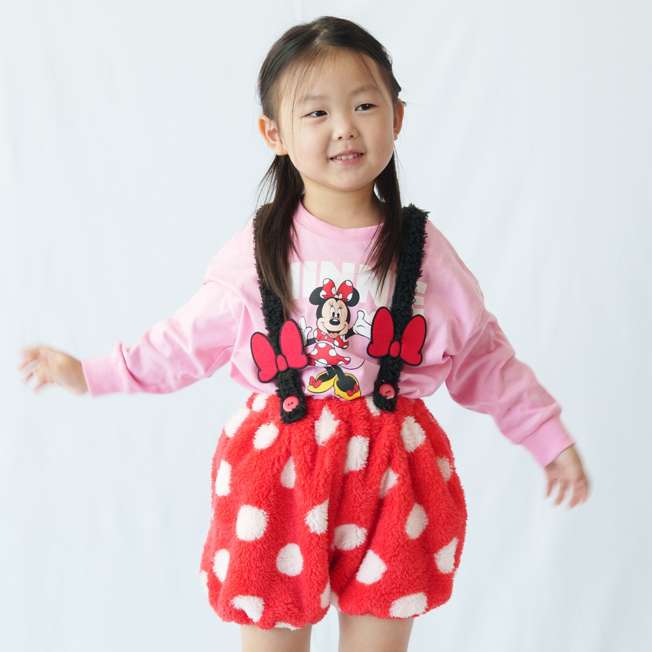 Polera manga larga infantil Minnie Mouse rosada