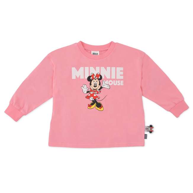 Polera manga larga infantil Minnie Mouse rosada