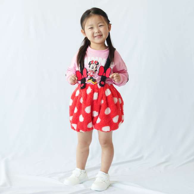 Pantalón infantil de Minnie con tirantes, tallas 90 a 100