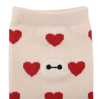 Calcetines de Baymax con corazones y bordado