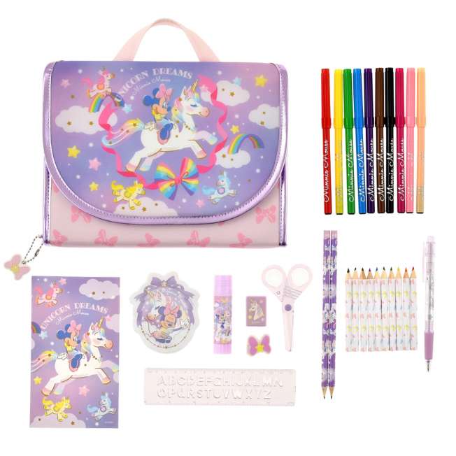 Set de papelería infantil de Minnie con estuche