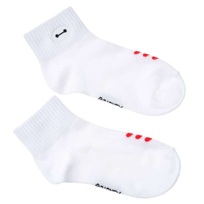 Calcetines cortos blancos de Baymax bordados (23-25 cm)