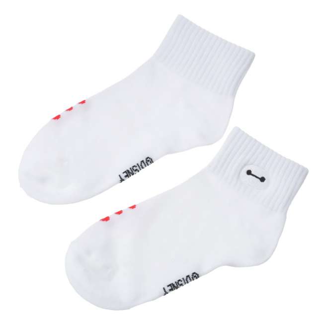 Calcetines cortos blancos de Baymax bordados (23-25 cm)