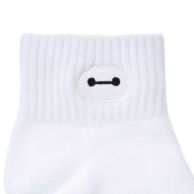Calcetines cortos blancos de Baymax bordados (23-25 cm)