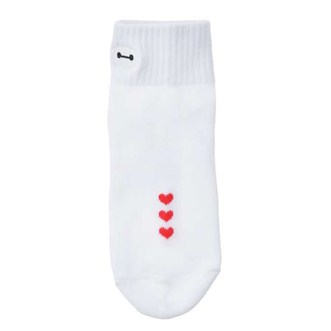 Calcetines cortos blancos de Baymax bordados (23-25 cm)