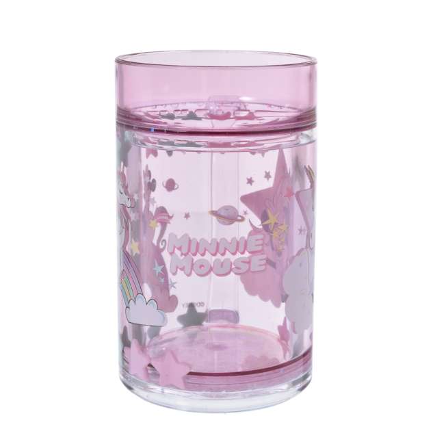 Vaso infantil transparente de Minnie y unicornio