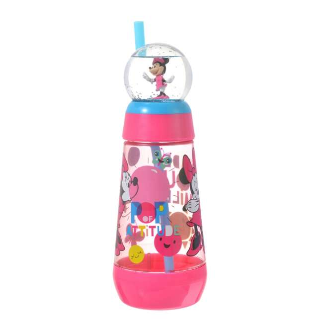 Vaso con bombilla Minnie y esfera de nieve