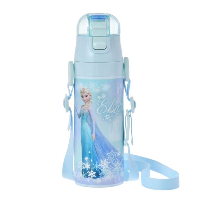 Botella infantil de acero inoxidable de Elsa con correa